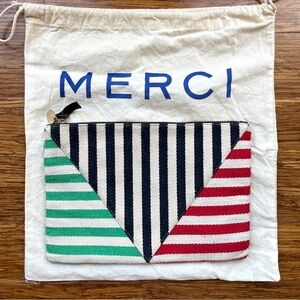 Clare V mariner stripe flat clutch